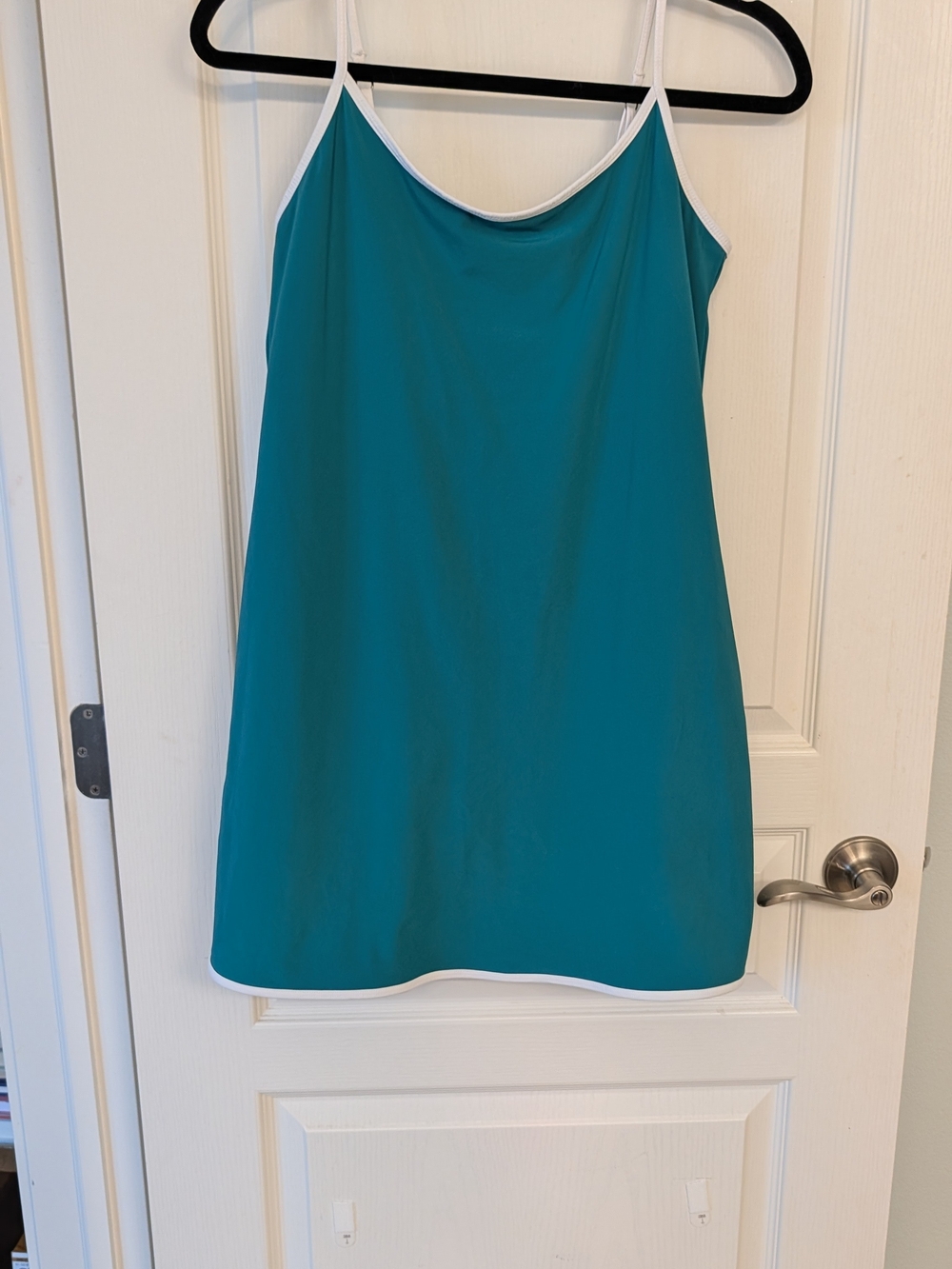Abercrombie & Fitch Teal Mini Slip Skirt with White Trim